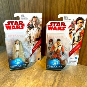 Disney Star Wars Luke Skywalker and Poe Dameron figurines set